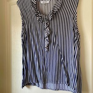 Lightweight black and white striped summer blouse